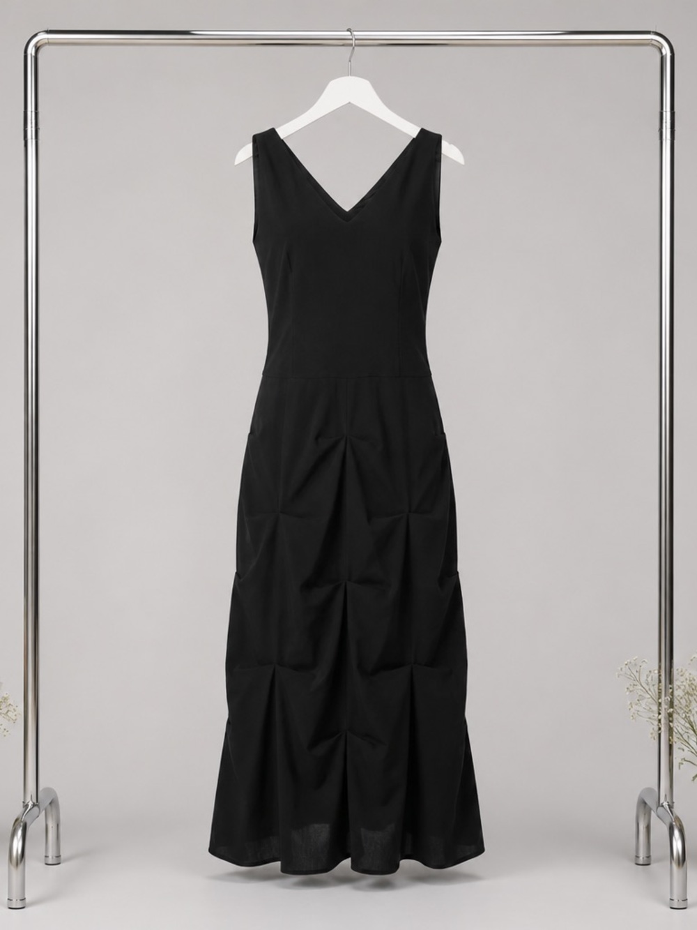 Source Unknown Black V-Neck Maxi Dress